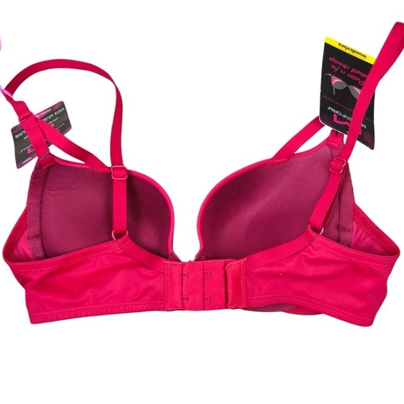 32B Maidenform Love the Lift Push Up & In Demi Bra, Armature Red/Burgundy Sunset - Picture 5 of 8